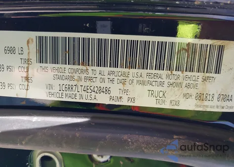 2014 Ram 1500 Big Horn from USA, damaged, VIN 1C6RR7LT4ES420486